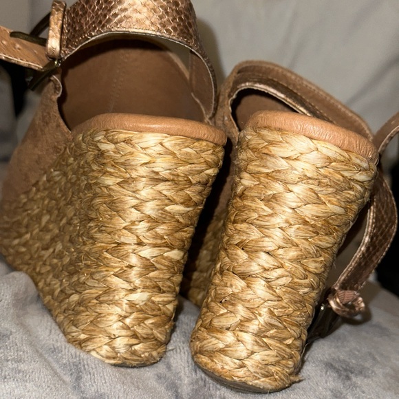 Coconuts By Matisse Straw High Heel Wedges Sandals - Picture 4 of 7